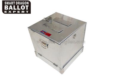 China 40*40*40cm Metal Ballot Box Two Voting Slots Election Ballot Box for sale