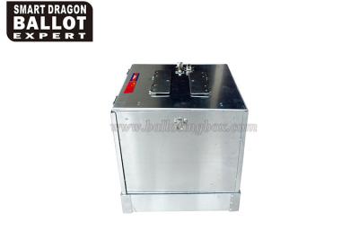 China Large Silver Gray Metal Ballot Box Two Voting Slots With Splicing Technology for sale