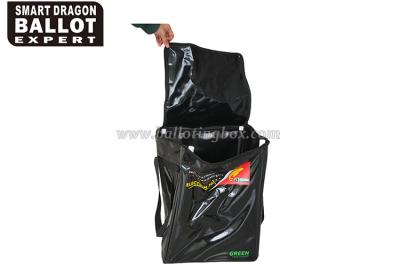 China Recycled Pvc Collapsible Ballot Boxes / Black Folding Election Bags for sale