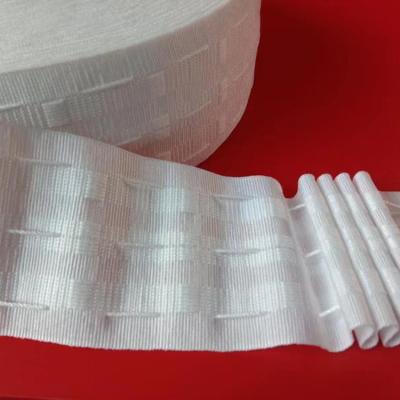 China Popular opaque white good quality polyester material width wave curtain pleat custom tape in china for sale