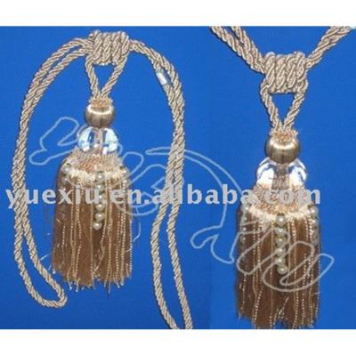 China Customized New Design High Quality Tassel Beautiful Decorative Rope Tassel For Curtain for sale