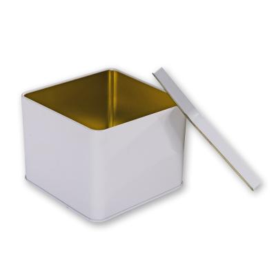 China Custom Food Grade Storage Square Plain Plain Empty Cookie Tin Box Packaging for sale