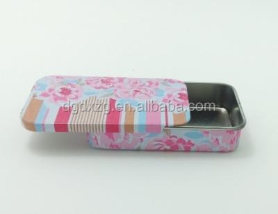 China Recycled Materials Mint Candy Tin Can , Small Metal Tin Can With Slide Cap for sale