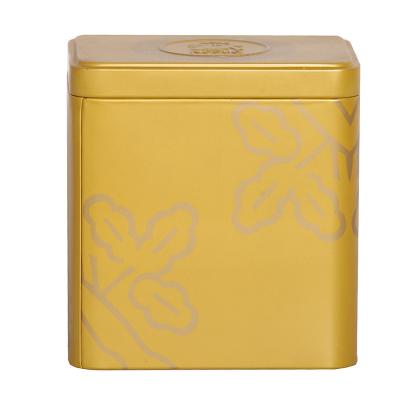 China Multiform Storage Tin Antique Wholesale Chinese Matte Gold Color Metal Box Tea Storage Canisters for sale