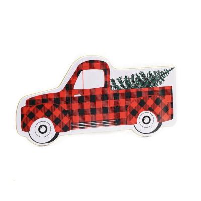 China Gift & Hot Sale Craft Car Shape Metal Tray Christmas Gift Candy Tin Pallet Tin Tray for sale