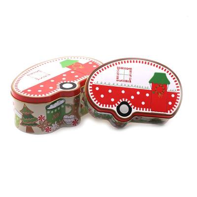 China Gift & Hot Sale Craft Cartoon Design Car Shape Metal Box Christmas Seasonal Gift Tin Can for sale