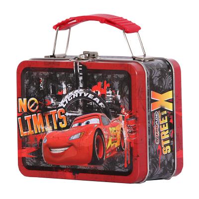 China Multi-Shaped Storage Tin Custom Metal Tin Lunch Box For Kids Use With Lock And Key for sale