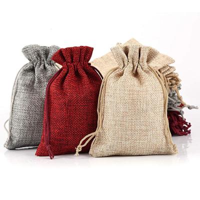 China BIODEGRADABLE Eco-Friendly Jute Hemp Dust Bags Canvas Drawstring Bags For Gifts With Custom Logo for sale