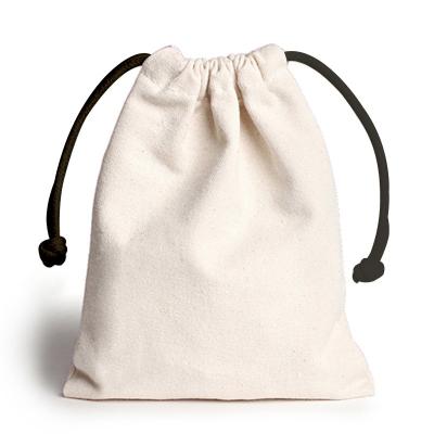 China Promotional Custom Organic Security Logo 100% Cotton Canvas Drawstring Dust Pouch Bags With Black String Or Ribbon for sale