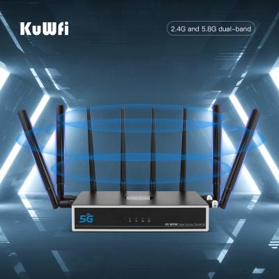 China Kuwfi OEM 2.4G&5G 1800Mbps dual band wifi 5g dual band router with sim card slot for home network for sale