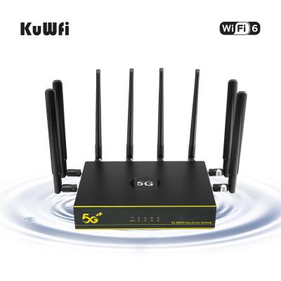 China ENTERPRISE KuWFi 1800Mbps 5g dual band wifi router hotspot 100+ users gigabit 5g dual band wireless router with sim card slot for sale