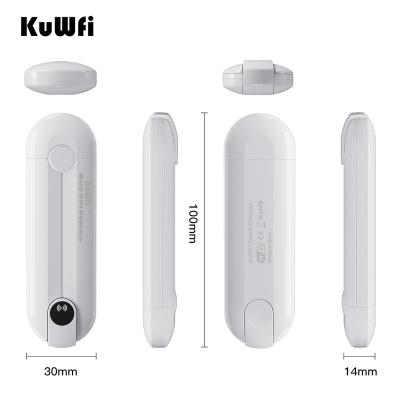 China Usb 4g wifi modem fast delivery KuWFi 150mbps usb opened sim card router external antenna wifi 4g modem dongle portable white router for car for sale