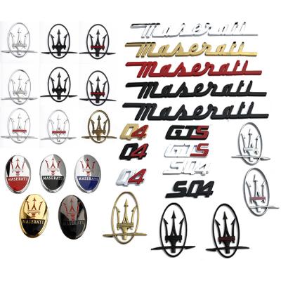 China Easy assembly apply to maserati logo sticker badge Q4 letters are Maserati President Maserati Ghiboli Hood Trunk Wing Panel Side Logo for sale