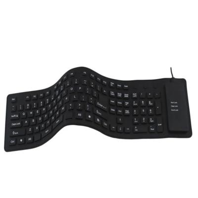 China Silicone USB Conductive Rubber Foldable Keyboard Wired Rollup Waterproof Keyboard for PC Notebook Laptop for sale