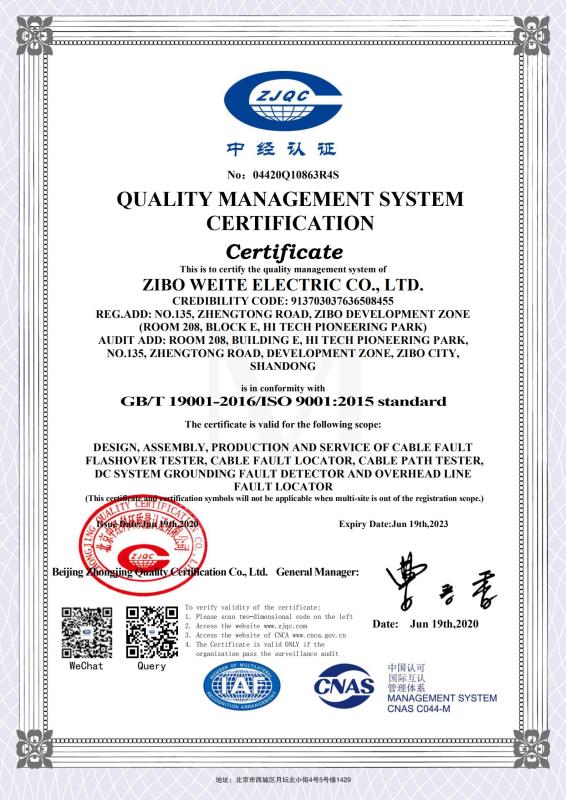 ISO9001 - Zibo Wit Electric Co., Ltd.