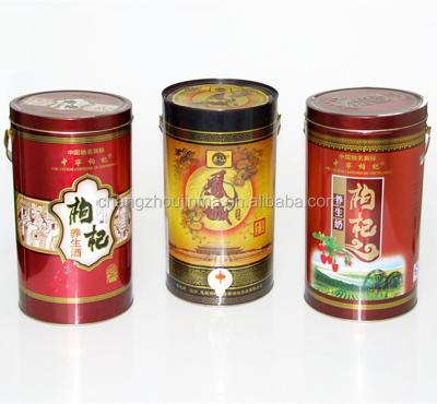 China Gift & Factory direct craft turned red wine tinplate portable metal barrel with CMYK for sale