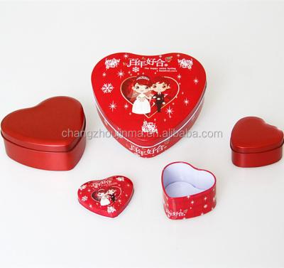 China Recycled materials factory direct sale all kinds of heart-shaped gift tin box for sale