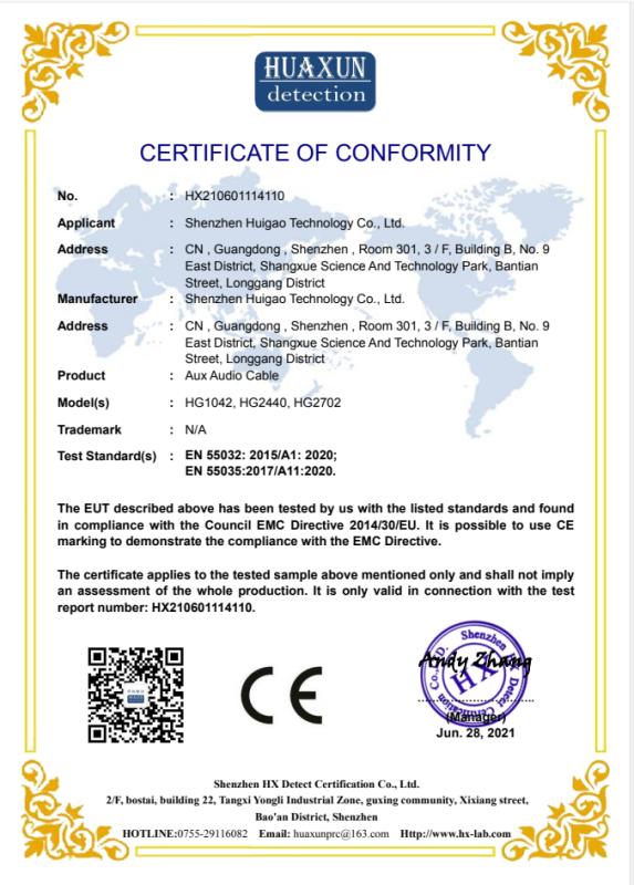 CE - Shenzhen Huigao Technology Co., Ltd.