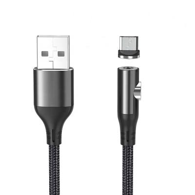 China Mobile Phone Types High Quality 2 Ports Elbow 1M Magnetic Micro USB Cable 2.4A Fast Charger Magnet Wire Magnetic USB Charging Cable for sale