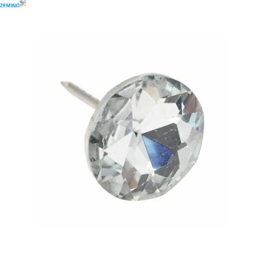 China New Design Hot Selling Viable Nails Crystal Rhinestone Button Upholstery Nails Crystal Pins For Decoration for sale