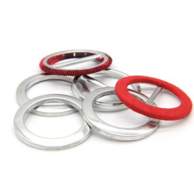 China Wholesale Price Eco - Friendly Round Shape Aluminum Covered Buckle Blank Belt Buckle For Garment for sale