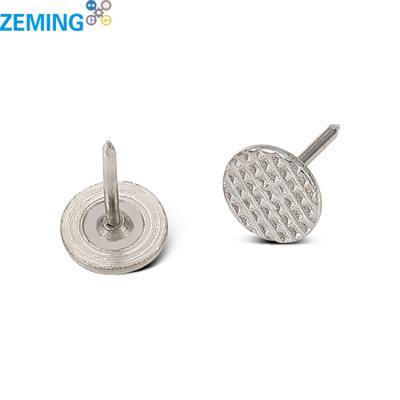 China Silver Tone Upholstery Nails Tacks Furniture and Sofa Flat Round Head Sofa Hat Pins for sale