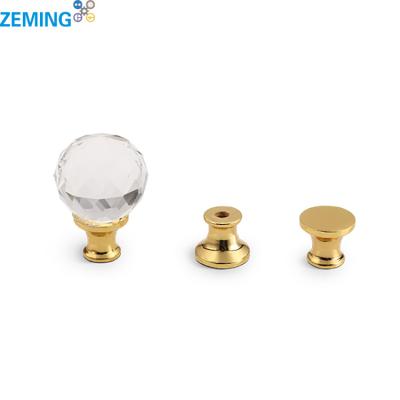 China Durable Two Style Round Shape Gold Silver Color Crystal Diamond Handle Knobs Cabinet Knobs for sale