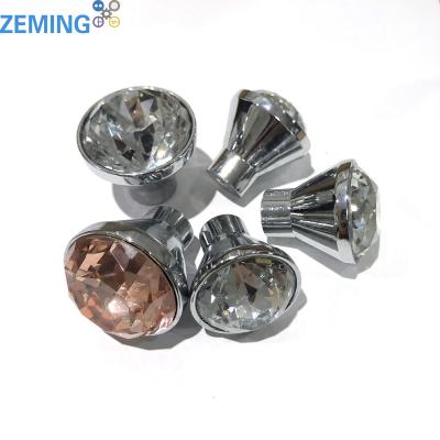 China Glass Crystal Dresser Knobs Single Hole Bulk Wholesale Durable Crystal Cabinet Knob For Furniture for sale