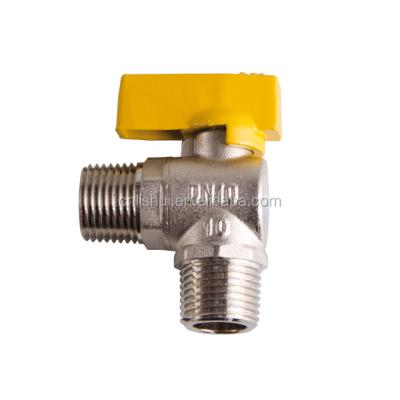 China General Nickel Plated Brass Mini Gas Ball Valve (90 Degree Male Gas Valve) for sale