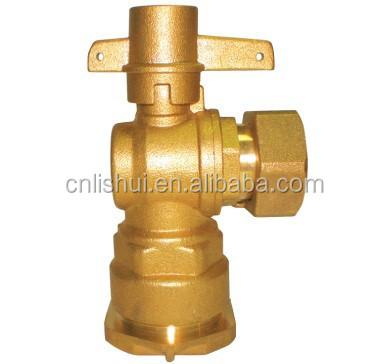 China Connection Angle General Coupling Brass Lockable Ball Valve for sale