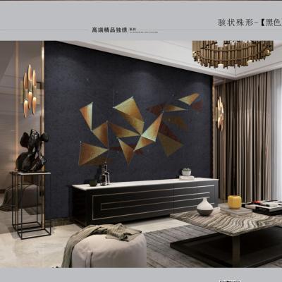 China Modern Unique Luxury Modern Home Decor Wall Cloth Embroidery Embroidery Wall Cloth Seamless Unique Simple Wallcoverings for sale