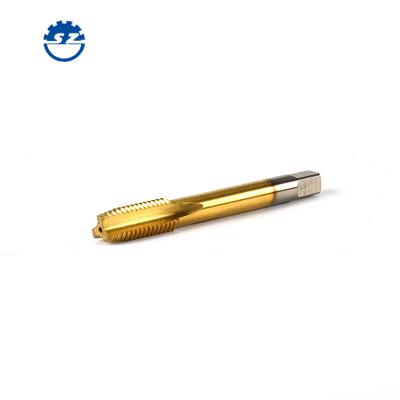 China Customized Golden HSS Alloy Steel HSS Spline Screw Thread Tool Machine Golden Spiral Taps for sale