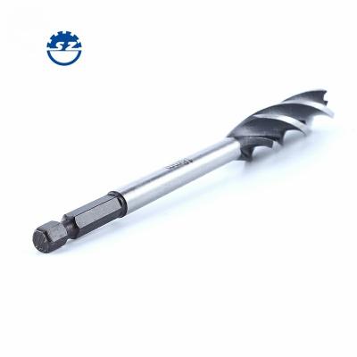 China Hot Selling Wood Drilling 1/4 Shank 4 Flute Quick Change Auger Wood Drill Bit for sale