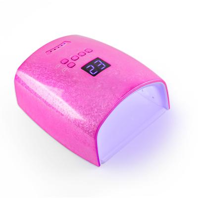 China New Professional 48w Color Flower ABS Ice LED Plastic Magic Cordless Rechargeable UV Lamp Nail Dryer For Curing Red LED Gel Nail Polish for sale