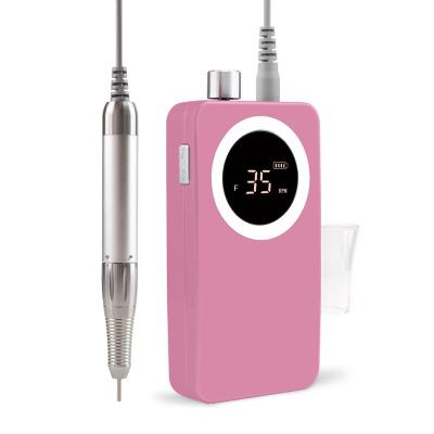 China Rechargeable Professional Portable Nail Drill Machine Cordless Nail Manicure Tools 35000rpm Brushless Electric E File for sale