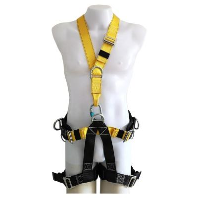 China Polyester Detachable Lifeline Lineman Full Parachute Safety Body Safety Seat Belt Harness for sale