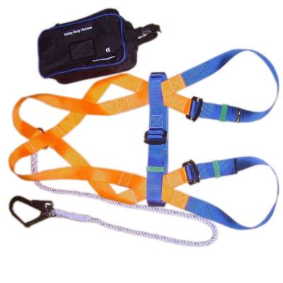 China Parachute Customized 3 Point Adjusting Climbing Full Body Harness Seat Belt With Lanyard for sale