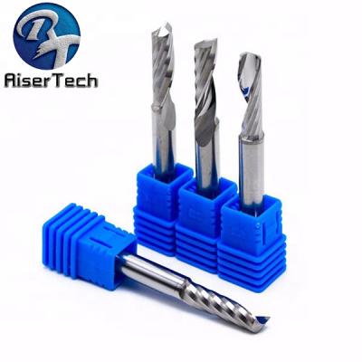 China High Performance Cut 3.175 Tungsten Carbide Single Flute End Mill For MDF Wood Acrylic Engraving for sale