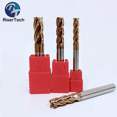 China CNC Milling CNC Machining CNC Coated Flat Cut Tool HRC55 Four Flutes Carbide End Mill For Metal Milling for sale