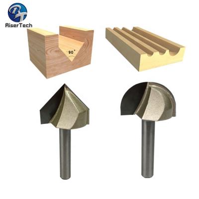 China Deep Slot Tideway V Type Wood Carbide Tools Router Bits Wood Tip For Engraving And Carving for sale