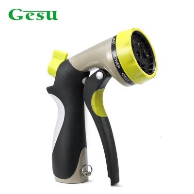 China Adjustable Sprinkler Front Trigger Thumb Valve Soft Hose Spout Water Garden Handle GESU Household Wash Station Sprinkler 8 Function for sale