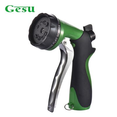 China Soft Handle 10 Pattern Metal Hose Nozzle Sprayer Garden Water Spray Nozzle Trigger Sprayer for sale