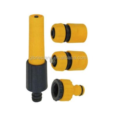 China Soft Handle GESU Garden Adjustable Straight Spray Plastic Hose Nozzle Set for sale