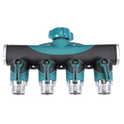 China Easily Install GESU 4 Way Faucet, Sprinkler & Zinc Outdoor Drip Irrigation Garden Hose Connector for sale