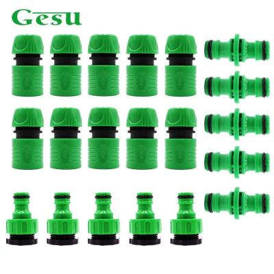 China 15 Piece Plastic Hose Fittings Garden Tools Garden Hose Quick Connector Kit With Y Hose Coupling Hose Faucet Connector for sale