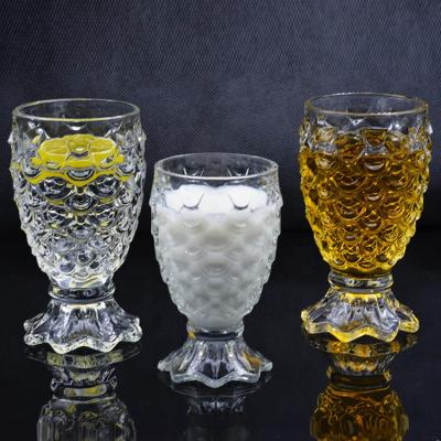 China Eco-friendly Product Wholesale European Style Fish Scales Design Drink Glass Mug For Beer Glass Smoothies Dessert for sale