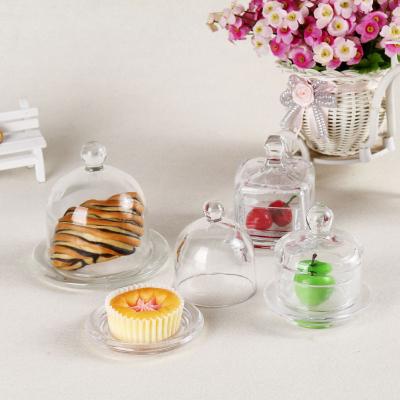 China Sustainable Exquisite Clear Glass Cake Serving Dish With Cover Wedding Cake Covers For Food Fruit Snacks for sale