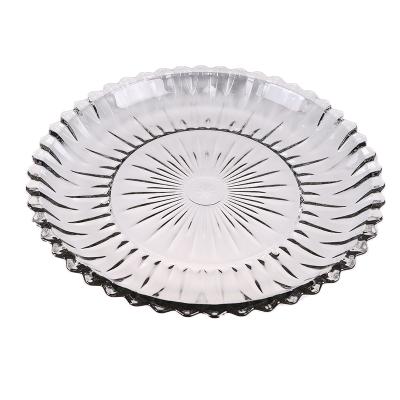 China New Design Tableware Viable Clear Wedding Charger Glass Plates for sale