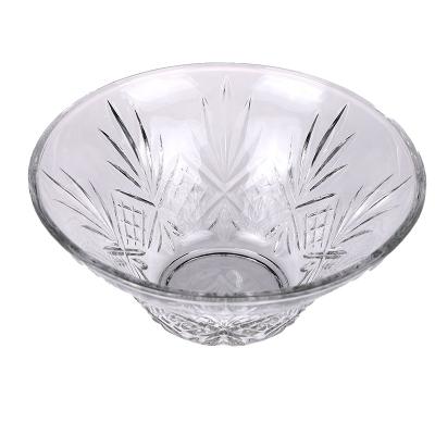 China Sustainable Wholesale Large Crystal Serving Plates Embossed Plate Fruit Dish For Decoration for sale