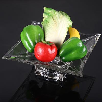 China Viable Unique Design 26cm Fruit Glass Slabs With Glass Base for sale